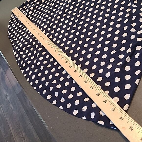 POPYOUNG sz XL navy midi dress with white polka-dots - Picture 7 of 9